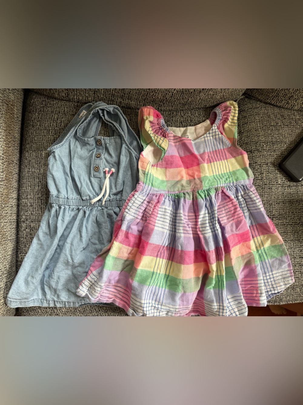 Gap Girls Rainbow Plaid Sundress - Multicolor